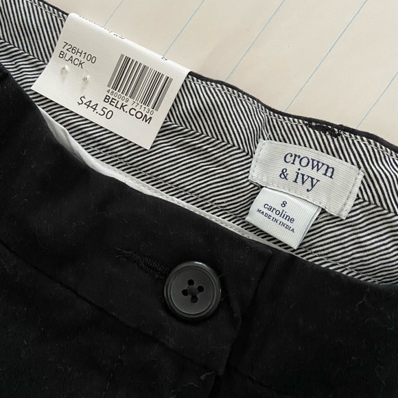 Black NWT shorts size 8 •Crown & Ivy - Picture 2 of 2